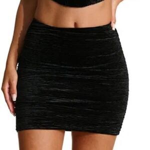 Naked Wardrobe | Velvet Pleat Miniskirt